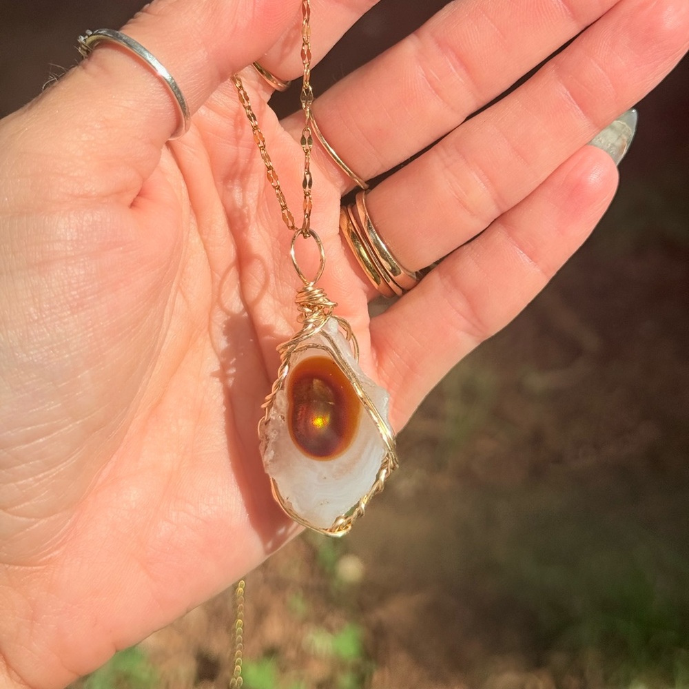 1 time find ✨Very rare fire opal statement necklace - Picture 4 of 7